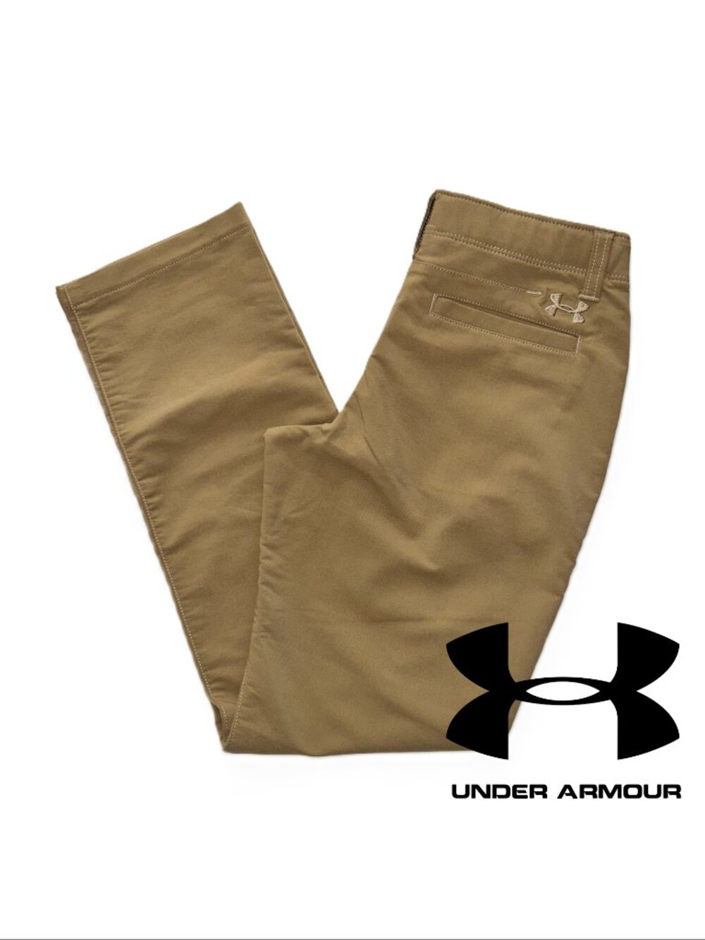 Under Armour UA Match Play Tan Nylon Tech Golf Pants Boys YMD